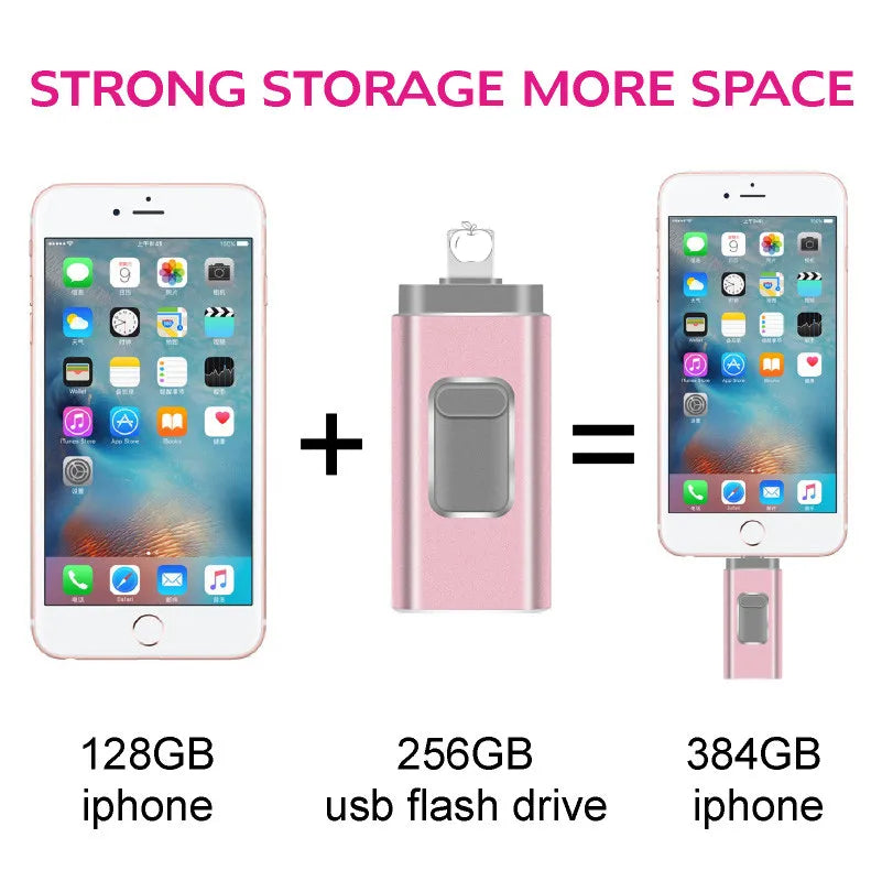 Usb Flash Drive pendrive For iPhone 6/6s/6Plus/7/7Plus/8/X Usb/Otg/Lightning 32g 64gb Pen Drive For iOS External Storage Devices