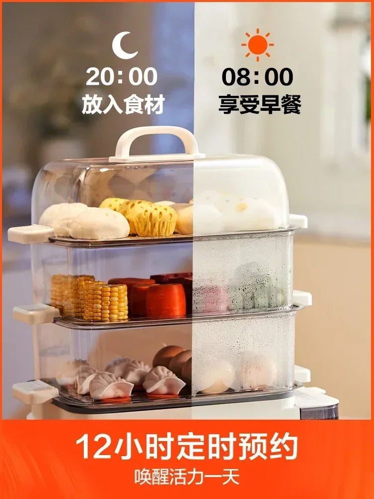 three-layer Transparent Food Dumplings Household Pan