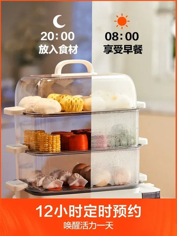 three-layer Transparent Food Dumplings Household Pan