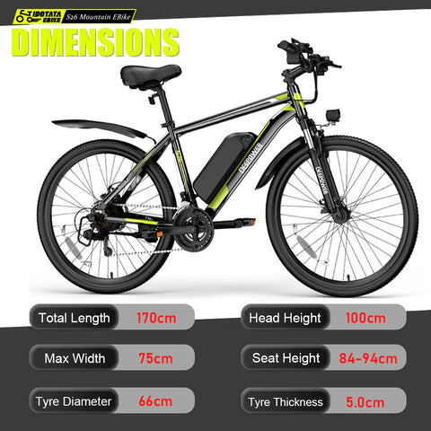 500W Motor Adult Mountain Electric Bike 21Speed Cycling Bicycle