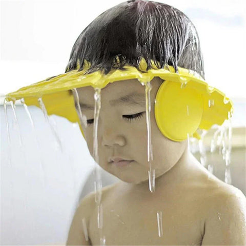 Baby Shampoo Cap Children Safe Bath Bathing Shampoo Caps Wash Hair Soft Adjustable Elastic Shield for Kids Protective Bath Hat