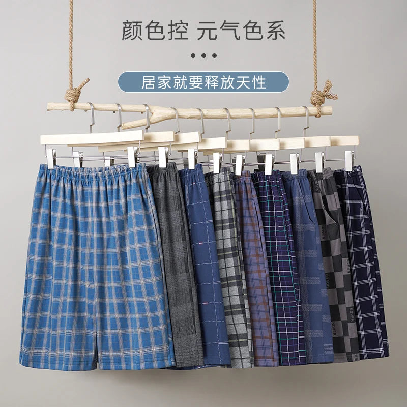 Summer New Style Cotton Plaid Pajama Pants