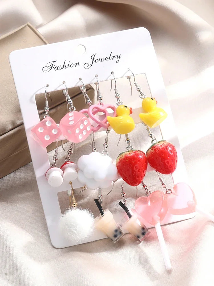 Cartoon Animal Earrings Set For Women