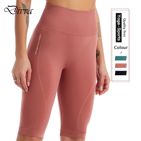 High Waist Sports Shorts Women Naked Feeling Workout Push Up Leggings Tummy Control Yoga Running Fitness Gym Slim Pants