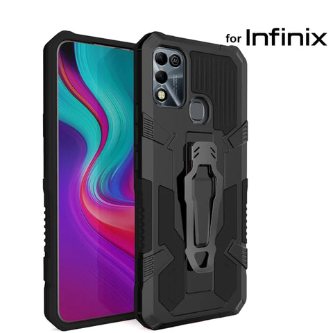 Armor Shockproof Case For Infinix Hot 11S 10S 9 10 11 12 Play Note 11 Pro 10 Lite Belt Clip Concealed Bracket Back Cover Cases