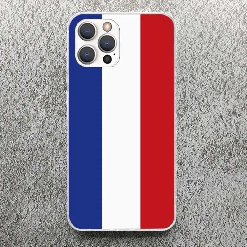 France Flag Print Soft Case for iPhone 11 13 14 Pro Max 15 Art 12 Mini Phone Shell XS XR X SE 7 Plus 8 Pattern Cover