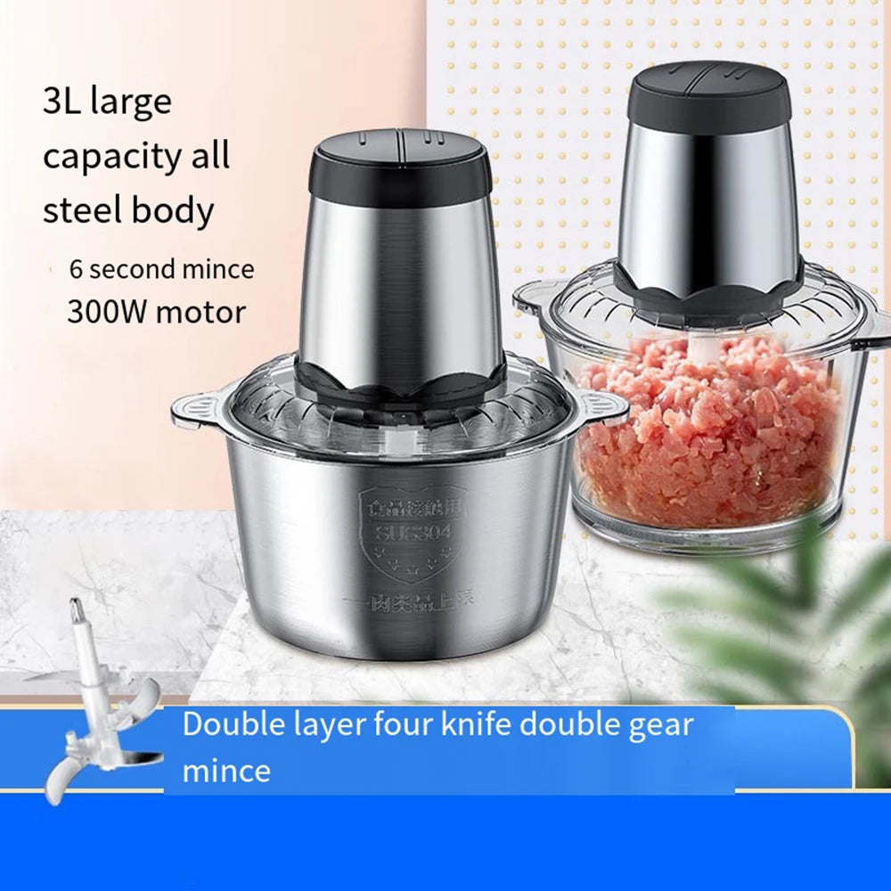 2L 3L Electric Meat Grinder 220V 110V Stainless Steel Meat Mincer Kitchen Mixer Blender Machine Chopper Food Processors EU plug