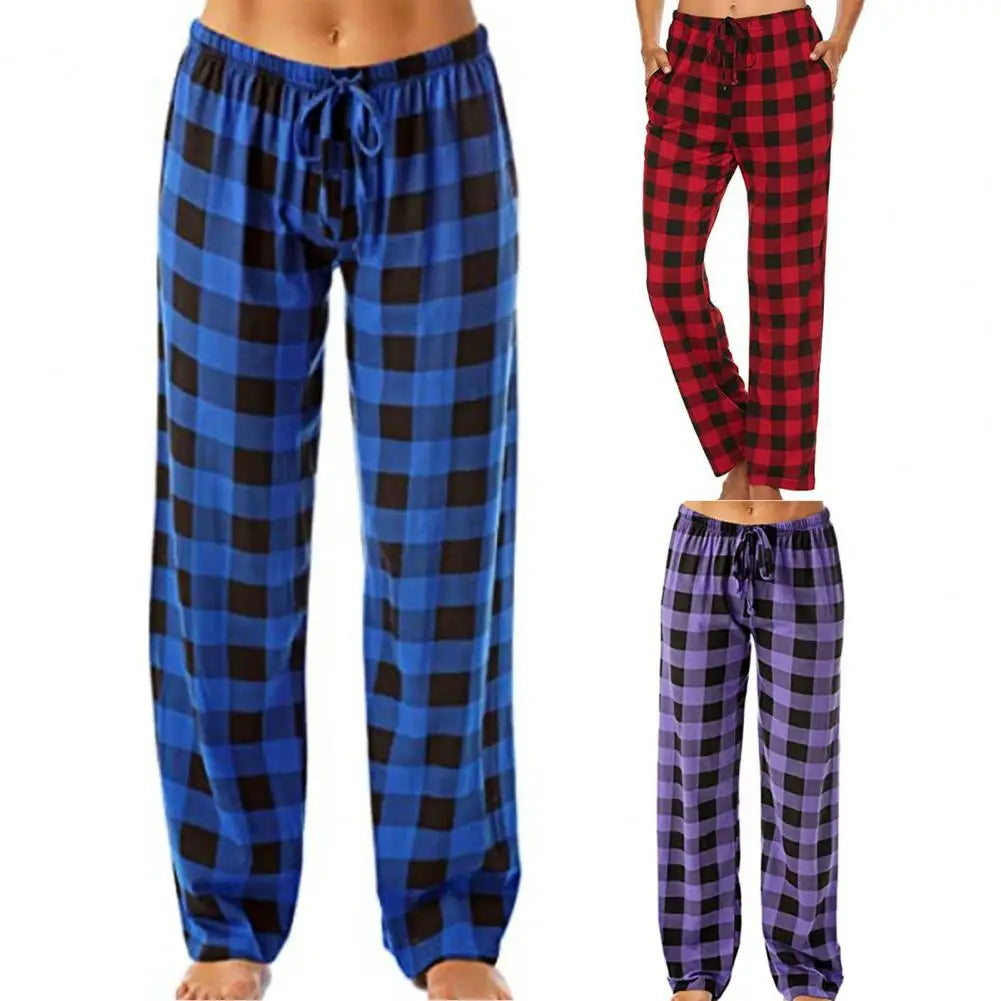 Red Black Plaid Pajama Pants Men