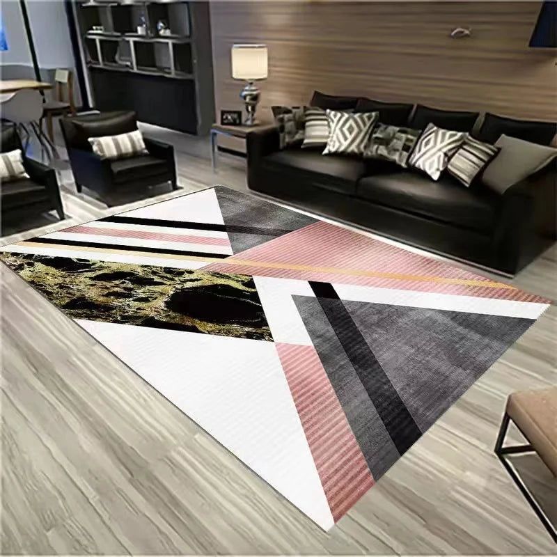 Coffee Table Carpet, Geometric Bedroom, Bedside Large Carpets