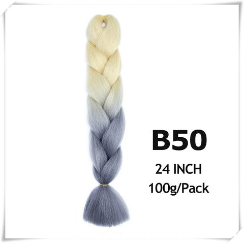 24 Inch Ombre purple jumbo Braiding Hair Synthetic