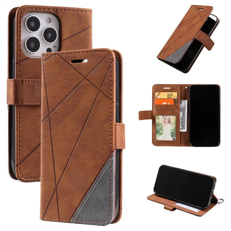 Wallet Business Magnetic Flip Leather Cover For iPhone