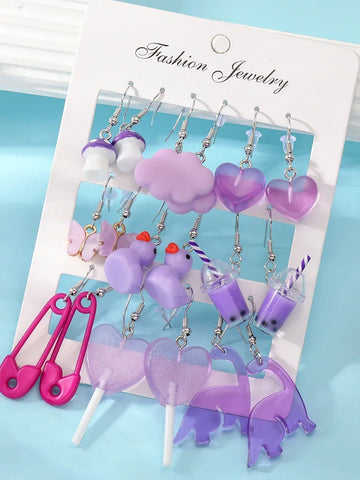 Cartoon Animal Earrings Set For Women