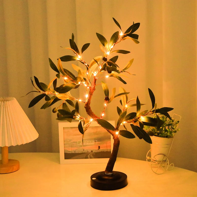 LED Tree Sheap Lights, Atmosphere Light, Table lamps, Indoor Living Room, Bedroom, Store, Summer Decoration