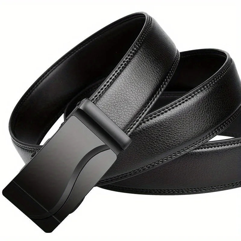 Men Belts Automatic Buckle Belt PU Leather High Quality For Men Leather Strap Casual For Jeans