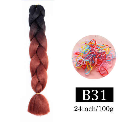 24 Inch Jumbo Braids Extensions Synthetic Braiding Hair Afro Ombre Color kanekalon Hair for Children Braid