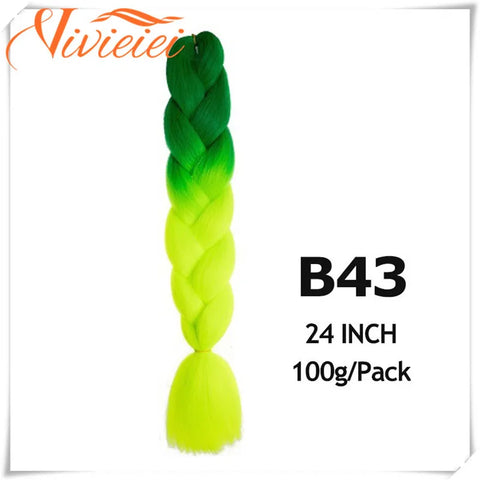 VIVIEIEI Synthetic Braiding Hair 24 Inch Jumbo Braid Ombre Jumbo Hair Extension for Women DIY Hair Braids Purple Pink Yellow Red