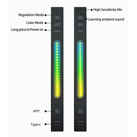 Smart RGB Pickup Lights LED 3D Double Sided Ambient Lamp