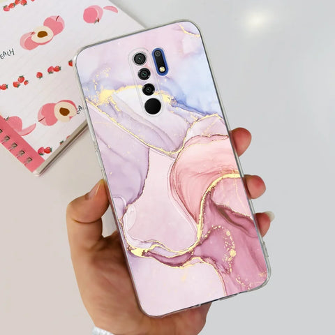 For Xiaomi Redmi 9 Prime Case Fashion Marble Soft Silicone Transparent Phone Back Cover For Xiaomi Redmi 9 Bumper on Redmi9 Capa