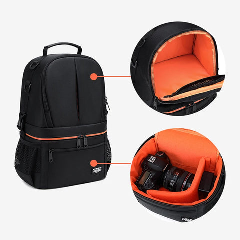 Camera Backpack Outdoor Travel Camera Bag Large Capacity Waterproof Backpack for Canon Nikon SONY and Lens Tripod Accessories