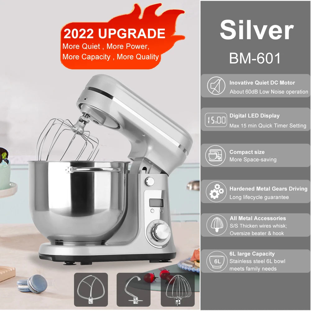 Food Stand Mixer Blender 6-Speed, 1200 W, 6 L, DC