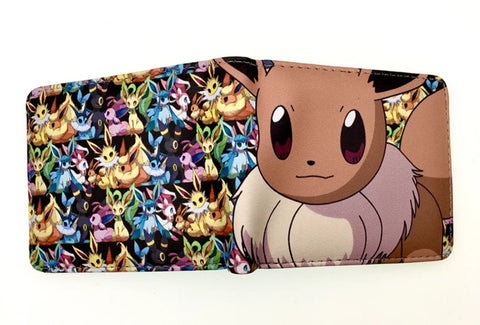 Pokemon Short Wallets Pikachu Leather Fold Wallets Portable Cartoon Card Holder Coin Purse HD Printing Cover Purses Kids Gifts