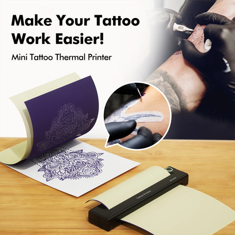 8018T Wireless Tattoo Stencil Printer,Portable Tattoo Printer Kit for Tattoo Artists,Compatible with Phone,iPad & PC