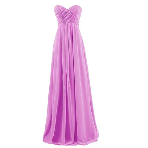 A Line Chiffon Pleat Elegant Strapless Sweetheart Bridesmaid Dresses Wedding Party Evening Formal Prom Robe De Soiree Zipper