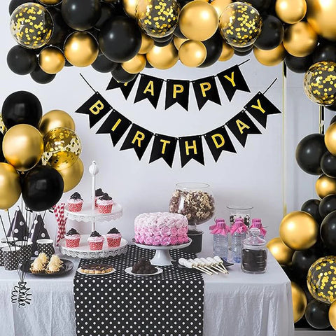 Black Gold Balloons Garland Arch Kit