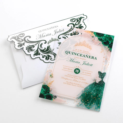 Quinceanera Party Aesthetic Birthday Invitation Cards