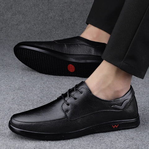 Man Shoes lace up Brogue genuine Leather Shoes Classic Comfortable Oxford Shoes Casual 2023 Men British Style Formal Shoes men