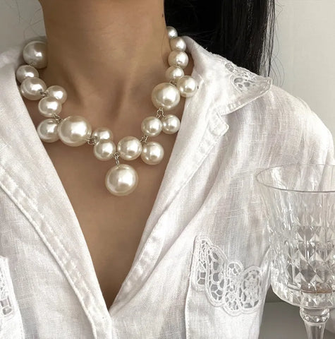 YANGLIUJIA Pearl Necklace European And American Style Personality Fashion Necklace Ms Girl Travel Wedding Accessories 2023