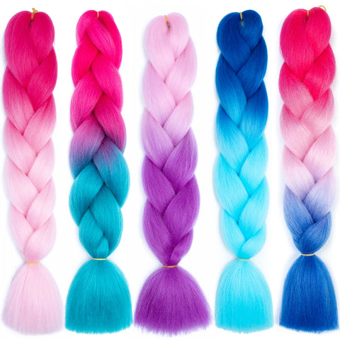 24 Inch Jumbo Braids Extensions Synthetic Braiding Hair Afro Ombre Color kanekalon Hair for Children Braid