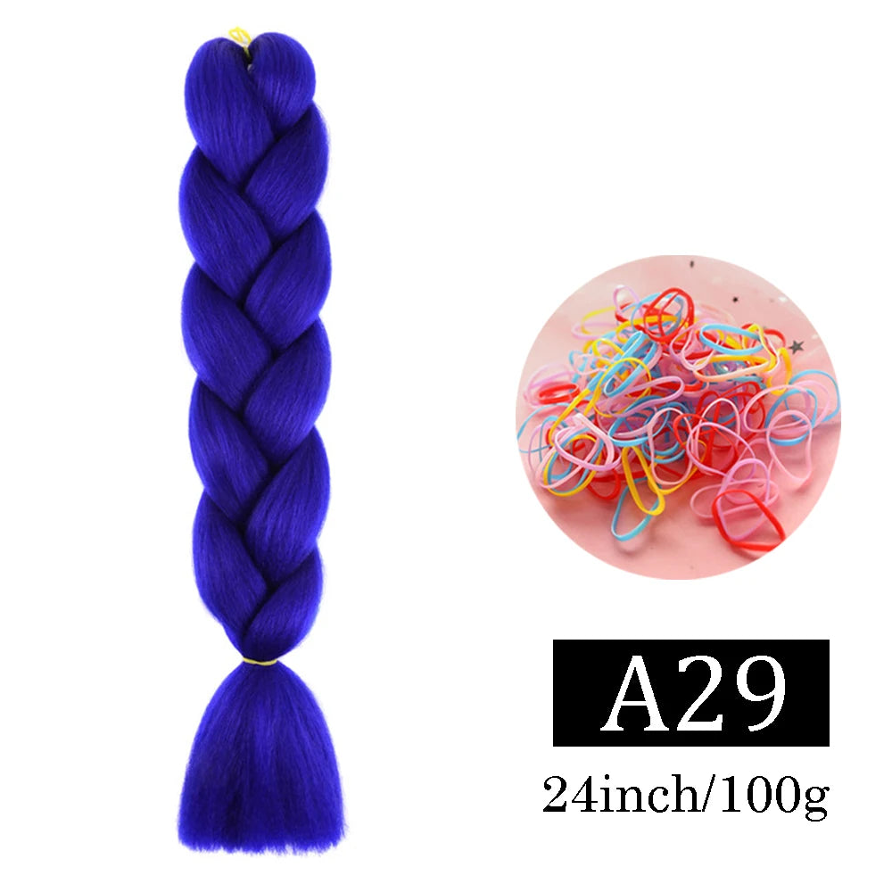 24 Inch Jumbo Braids Extensions Synthetic Braiding Hair Afro Ombre Color kanekalon Hair for Children Braid