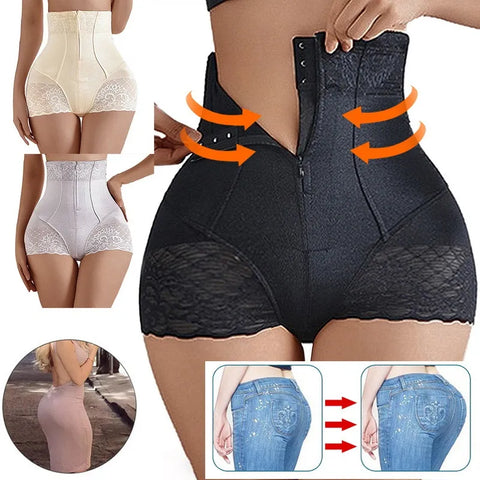 Tummy Control Panties Women Zipper Body Shaper Pants