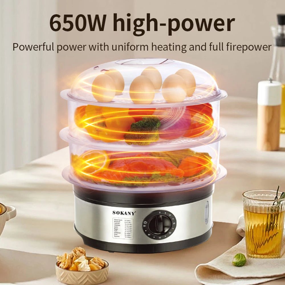 11L Large Capacity Electric Kitchen Food Egg Steamer, Automatic Thermal Smart Corn Bread Boiler, Breakfast Cooking Machine 푸드워머