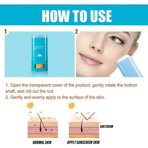 Sunscreen cream Stick SPF 50+ UV Protective Anti Oxidant sun block Isolation cream Lightweight Korea for All Skin Type Sunscreen