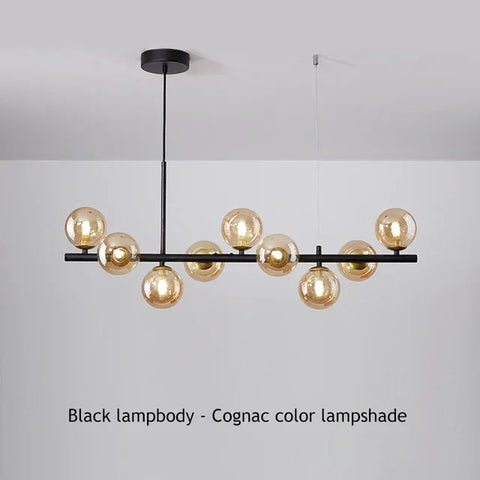 Modern Glass Ball Ceiling Chandelier for Table Dining Living Room Kitchen Island Molecule Pendant Lamp Indoor Lighting Fixture