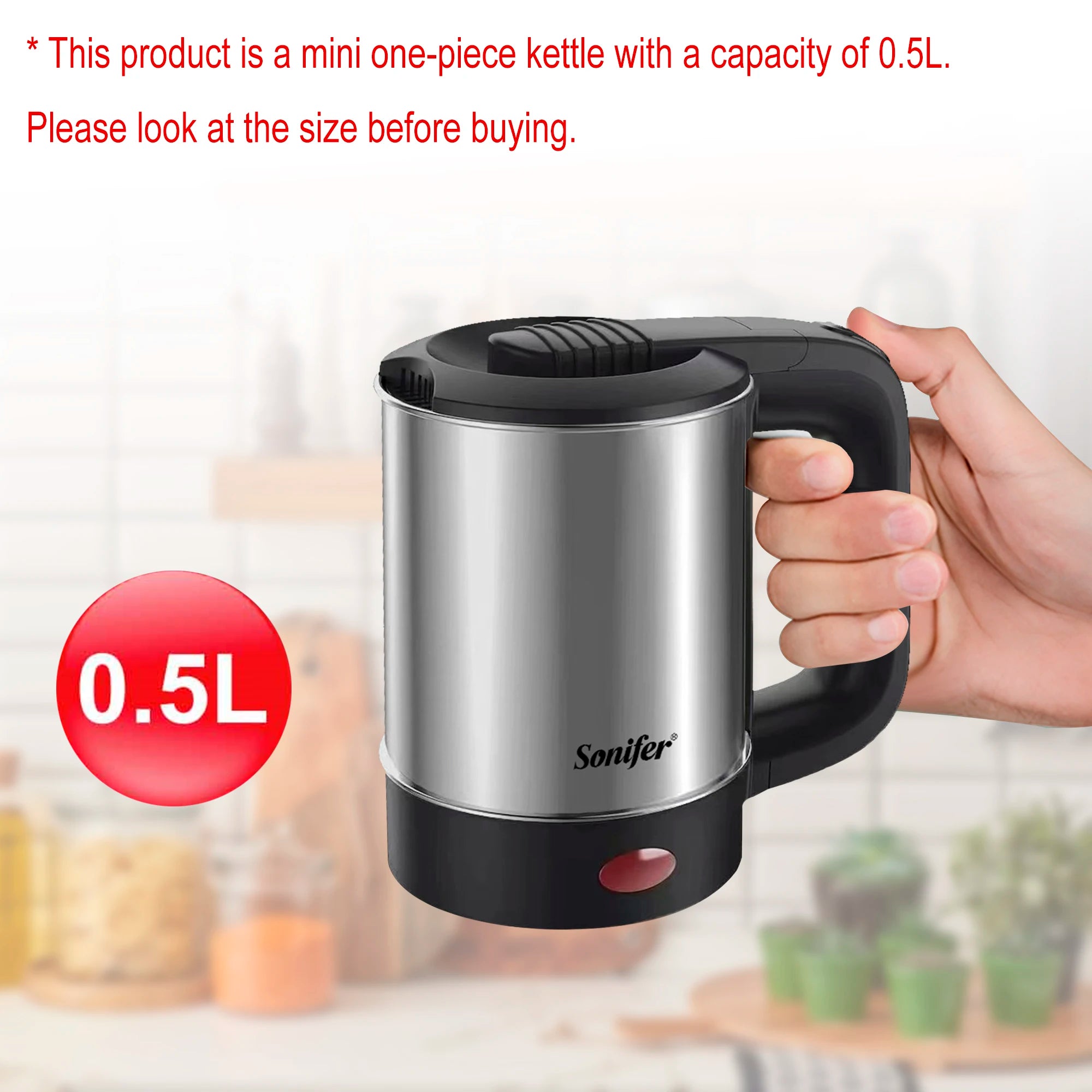 0.5L Mini Electric Kettle Tea Coffee Stainless Steel 600W Water Boiler Pot