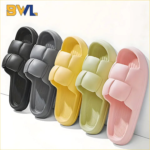 Women's Soft Bottom Cloud Slippers Four Seasons Summer Couple Slippers Indoor Outdoor Beach Sandals EVA Anti-slip Flip Flops