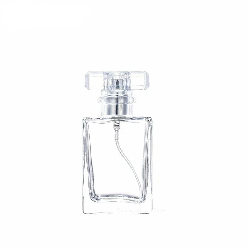 Perfume Separate Bottle Square Clear Portable Black Lid