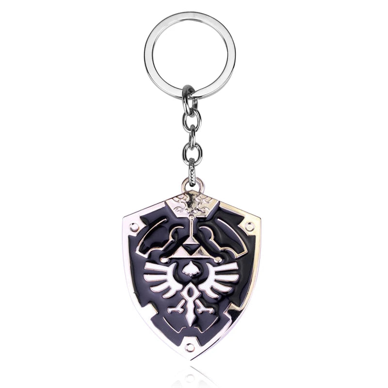 Game Zeldas Shield Keychain Symbol Pendant Enamel Metal Keyring Men Jewelry Accessories Gift