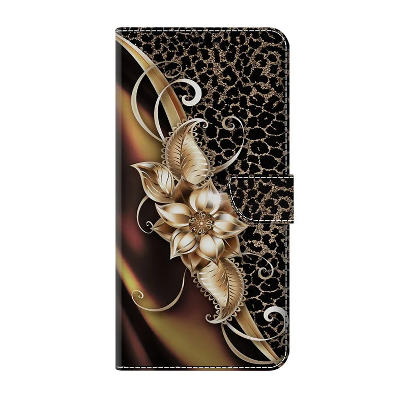 Flower pattern Magnetic Flip Leather Wallet Case For Xiaomi Redmi 13C Note 13 12 11 11S 10 10S 10T 9 9S 8 8T 7S 6 Pro Plus 4G/5G