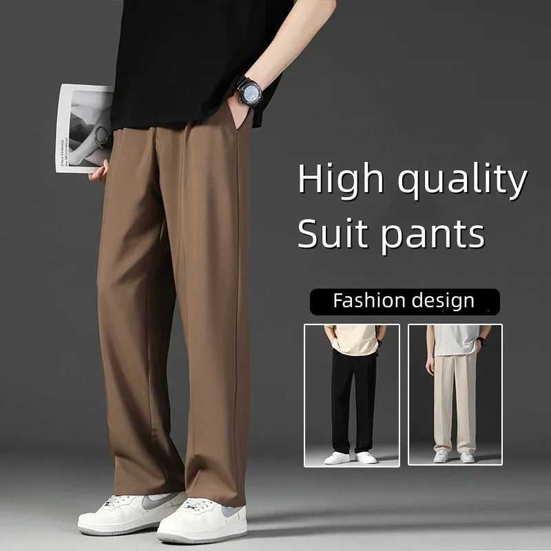 Men's Pants Straight Loose Sweatpants Soft Fashion Draping woven