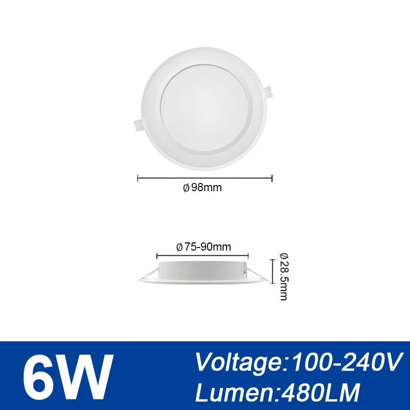 2pcs Ceiling Light LED Downlight 110V 220V 6W 17W 20W 24W Recessed Led Down light Round Panel Light Spotlight Indoor Lighting