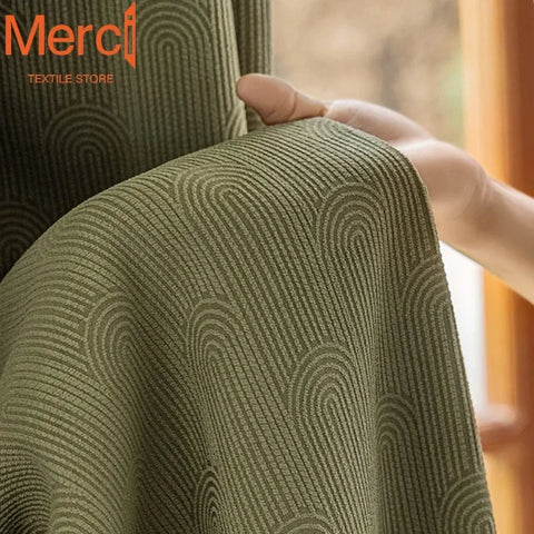 Modern French Style Luxury Cream Chenille Jacquard Curtains for Living Room Bedroom Dining Shading Window Drapes Custom Size