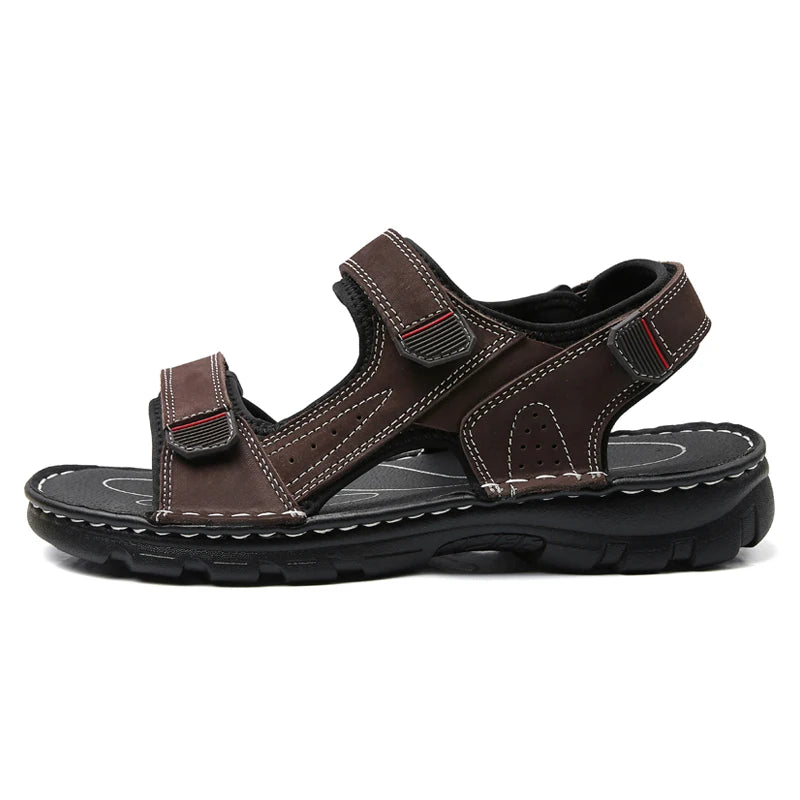 Summer Outdoor Sandals For Men Leather Sandals Plus Size 38-48 Summer Shoes For Men Breathable Sport Beach Sandale Homme