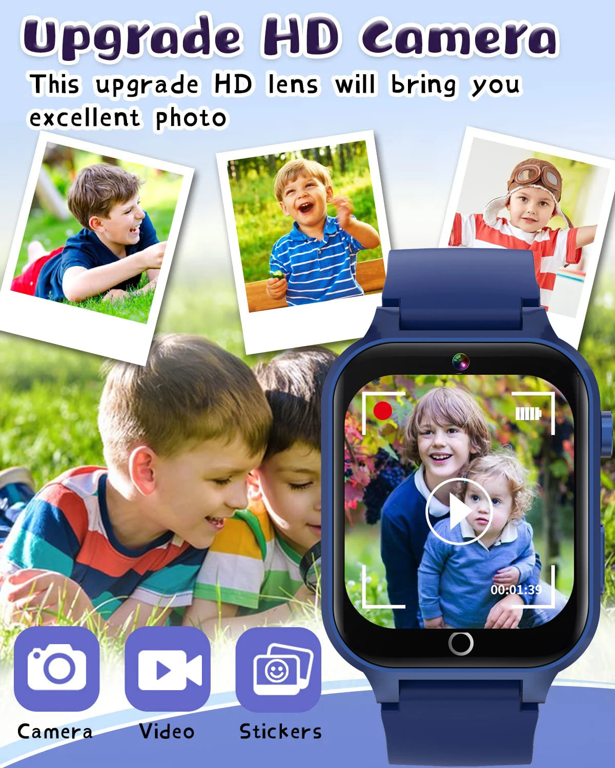 Kids Game Smart Watches Girls Boys With 26 Touch Screen  Camera Pedometer Video MP3 Alarm Digital Watch Birthday Gift Smartwatch