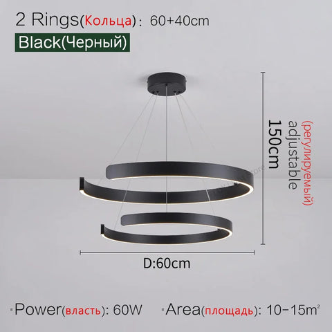 Ceiling chandelier Pendant lights Chandeliers for dining room LED Bedroom living room nordic home decor Modern Round ring lamps