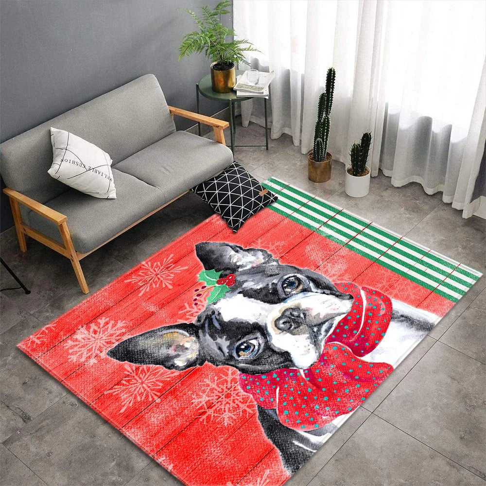 Christmas Carpet for Living Room Home Decoration Large Rugs Santa Claus Kids Room Children Bedroom Bedside Mats New Year Gifts