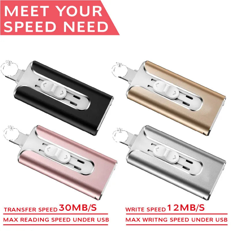 Usb Flash Drive pendrive For iPhone 6/6s/6Plus/7/7Plus/8/X Usb/Otg/Lightning 32g 64gb Pen Drive For iOS External Storage Devices